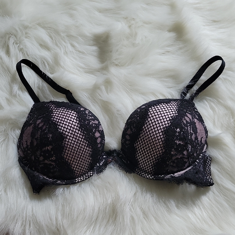 Victoria's Secret Black Lace Push-Up Bra